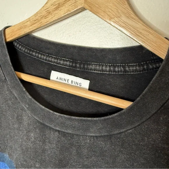 Anine Bing Vintage Eagle Los Angeles Tee in washed black size medium - Picture 8 of 9